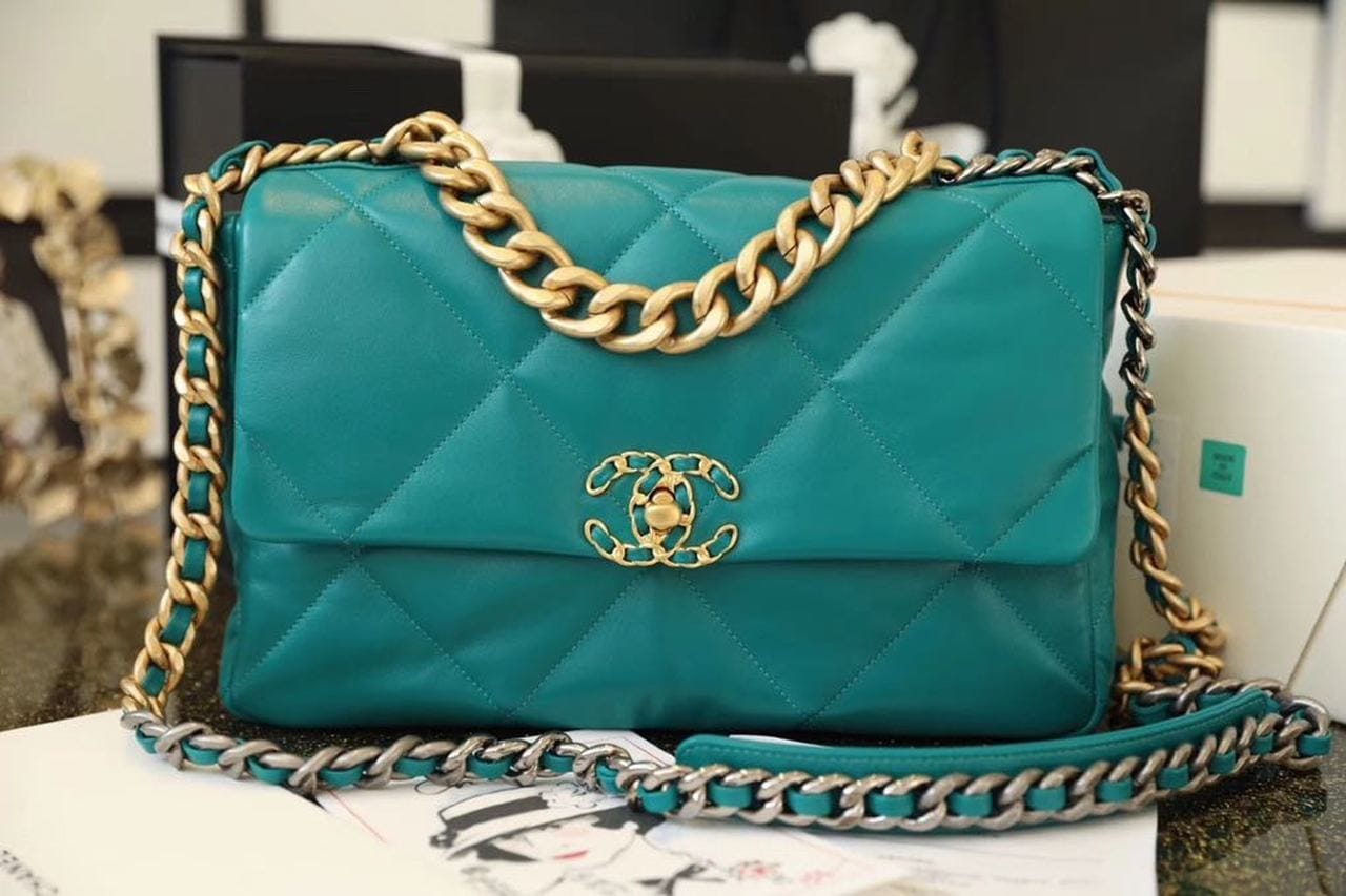 Chanel 19 Flap Bag 26cm Goatskin Leather Spring/Summer Act 1 Collection, Teal